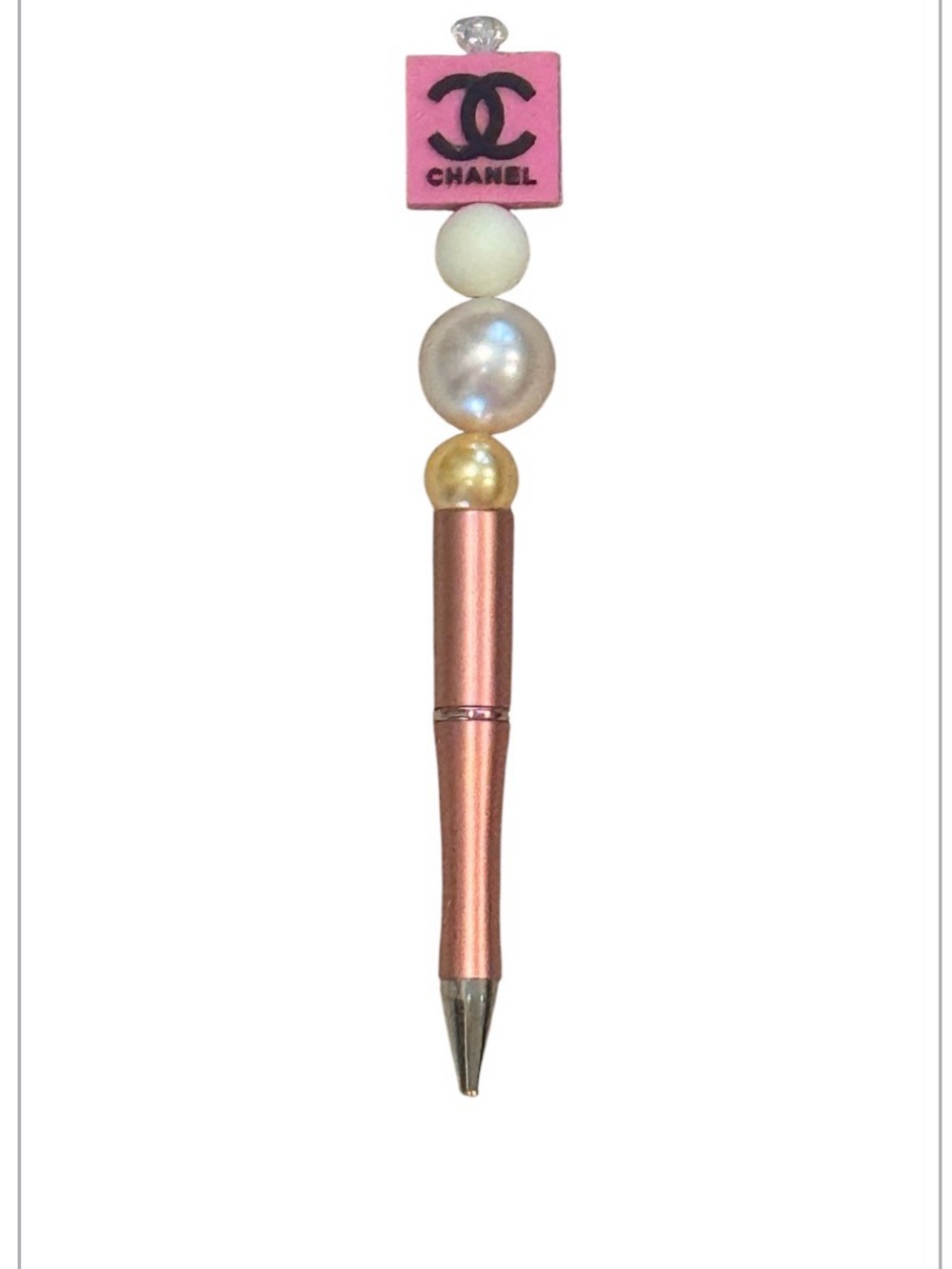 New Handmade Pink Designer Inspired Beaded Novelty Pen